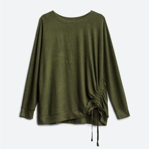 Market & Spruce knot top, 1X, olive green, very soft